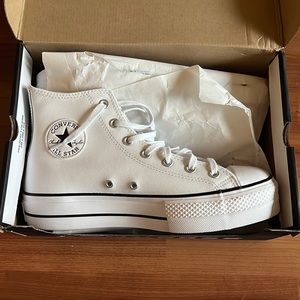 White Platform Converse